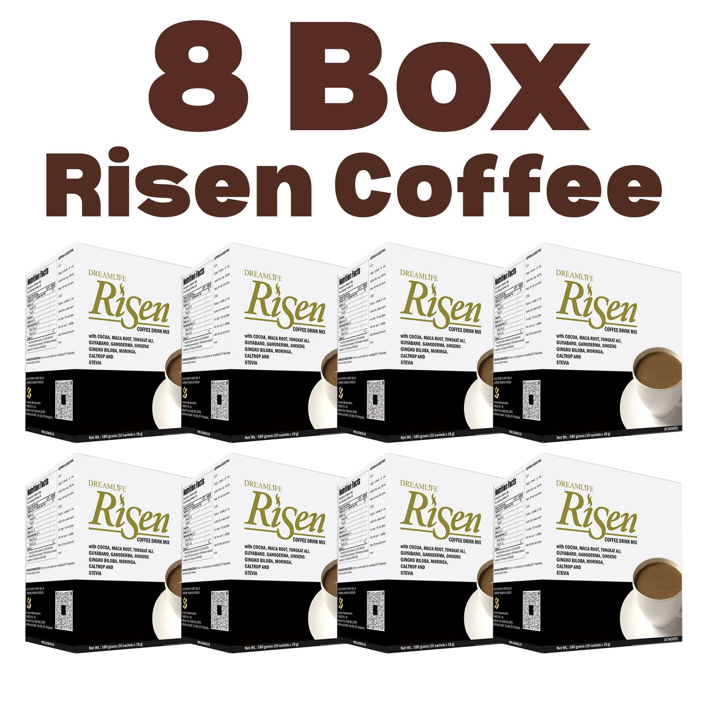 8 BOX RISEN COFFEE ( 80 sachets )