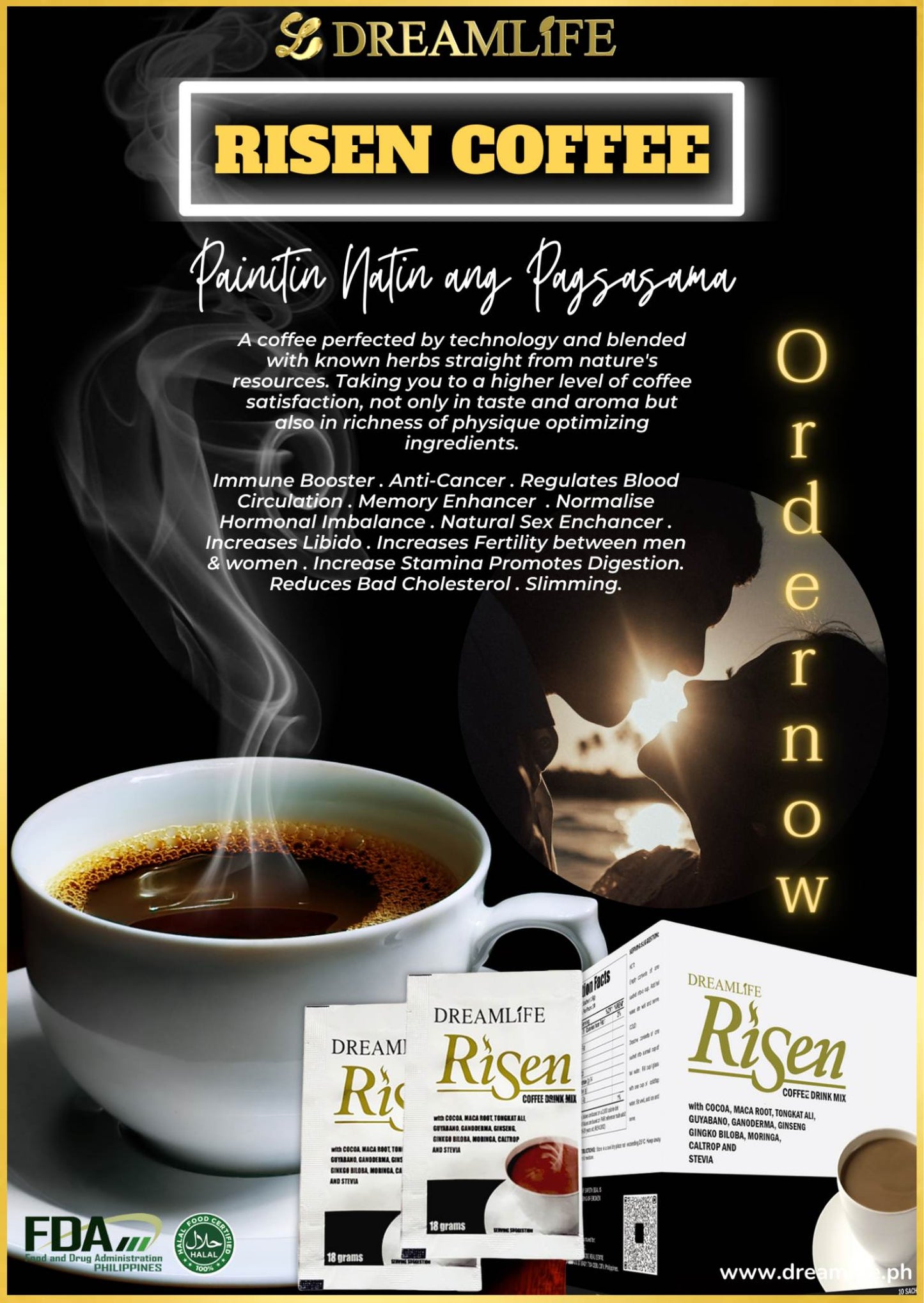 TEN BOX RISEN COFFEE ( 100 sachets )