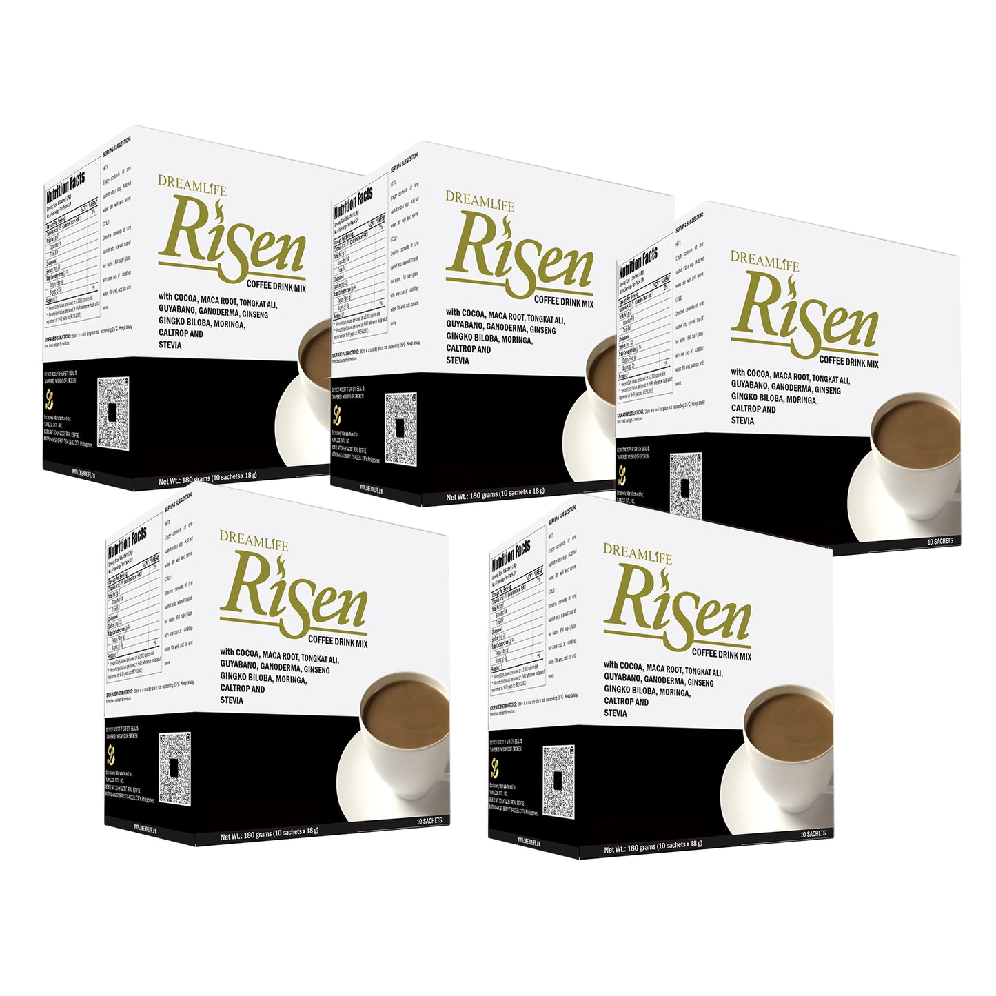 5 BOX RISEN COFFEE ( 50 sachets )